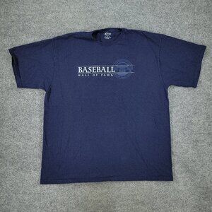 Baseball Hall Of Fame Shirt Men's 2XL Blue Graphic Crew Neck Short Sleeve Adult